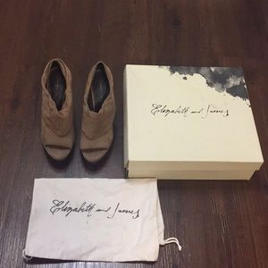 Taupe suede E-More Booties size 8